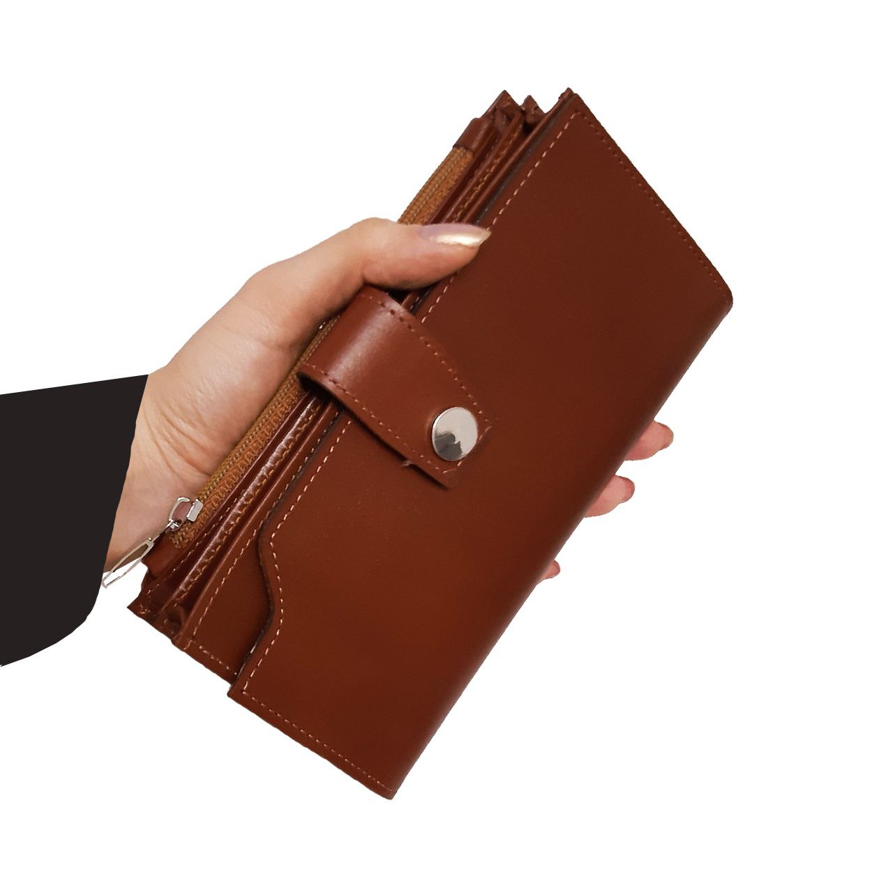 کیف پول تمام چرم بالا زیپ